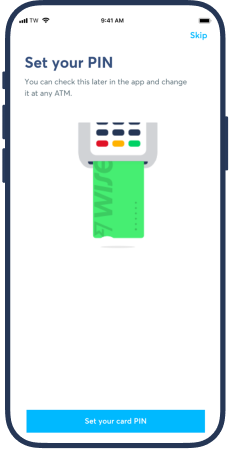 Set your PIN in-app or online